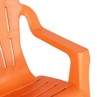 vidaXL Градински столове 2бр за деца оранжеви 37x34x44см PP дървен вид