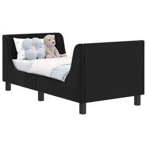 vidaXL Легло за малко с главна дъска Черно 70 x 140 cm Кадифе