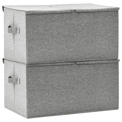 vidaXL Кутии за съхранение, 2 бр, текстил, 50x30x25 см, сиви