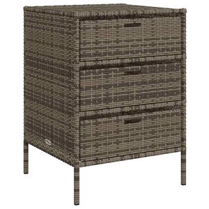 vidaXL Градински шкаф за съхранение сив 55x59x80 см полиратан