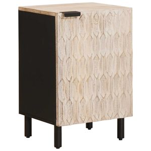 vidaXL Шкаф за баня с рафт Бяло 38 x 33 x 58 см Солидно мангово дърво