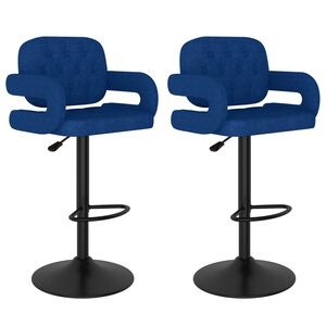 vidaXL Бар табуретки, 2 бр, сини, текстил