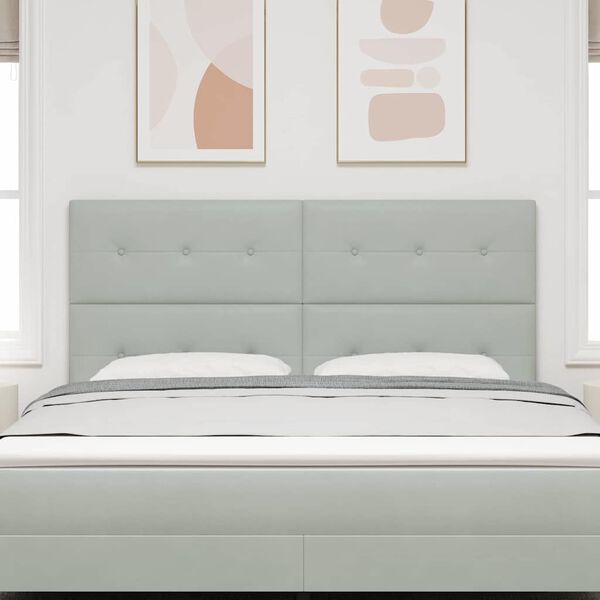 vidaXL Облегалка за глава с таблото Светлосиво 180 cm Изкуствена