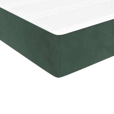 vidaXL Матрак за легло с покет пружини тъмнозелен 100x200x20 см кадифе