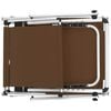 312461 vidaXL Folding Sun Loungers with Roof 2 pcs Aluminium&Textilene Brown