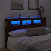 vidaXL LED горна табла, кафяв дъб, 180x18,5x103,5 см, инженерно дърво
