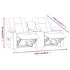 vidaXL 2-местен масажен реклайнер с държачи за чаши, кремав, еко кожа
