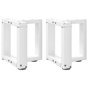vidaXL Крака за масичка за кафе, Т-образни, 2 бр., бели, 30x25x(30-31) см, стомана
