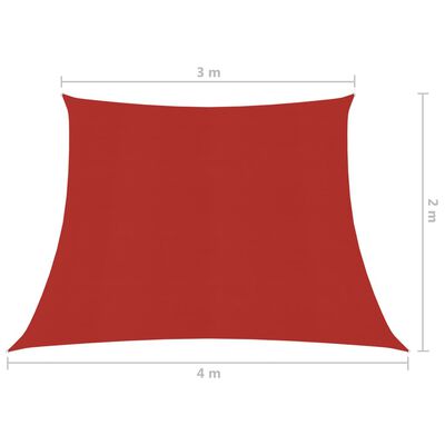 vidaXL Платно-сенник, 160 г/м², червено, 3/4x2 м, HDPE