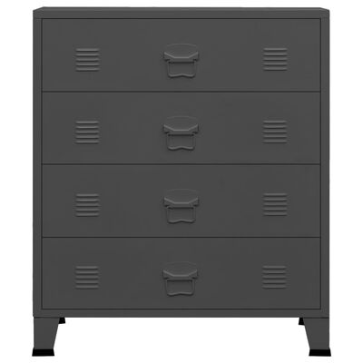 vidaXL Индустриален шкаф с чекмеджета, антрацит, 78x40x93 см, метал