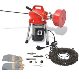 vidaXL Машина за почистване на тръби, 250 W, 12,5мх16мм, 4,5мх9,5мм