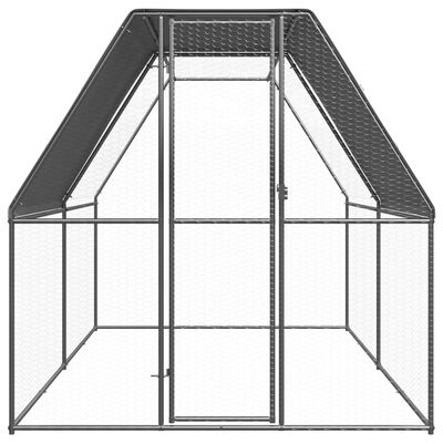 vidaXL Птичарник на открито, 2x4x2 м, поцинкована стомана