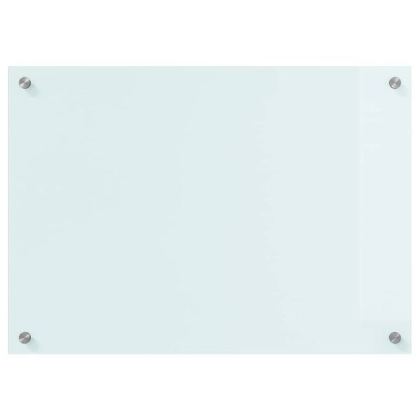vidaXL Кухненски заден панел Бяло 70 x 50 cm закалено стъкло