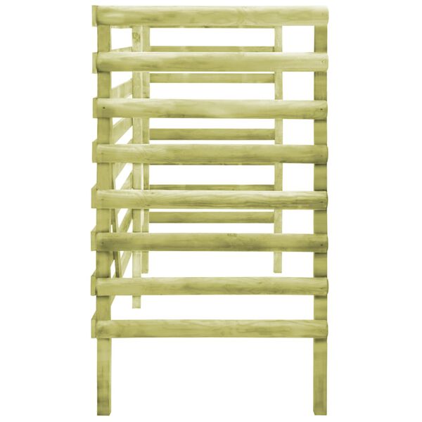 vidaXL Троен навес за кофи, зелен, 210x80x150 cм, импрегниран бор