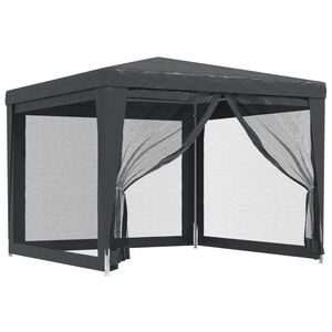 vidaXL Парти палатка с 4 мрежести странични стени антрацит 3x3 м HDPE