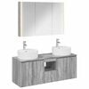 vidaXL Комплект шкафове за баня 4 pcs Сив Сонома Инженерна дървесина