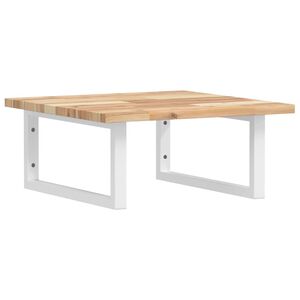 vidaXL Стенен рафт за мивка, стомана и масивно дърво акация