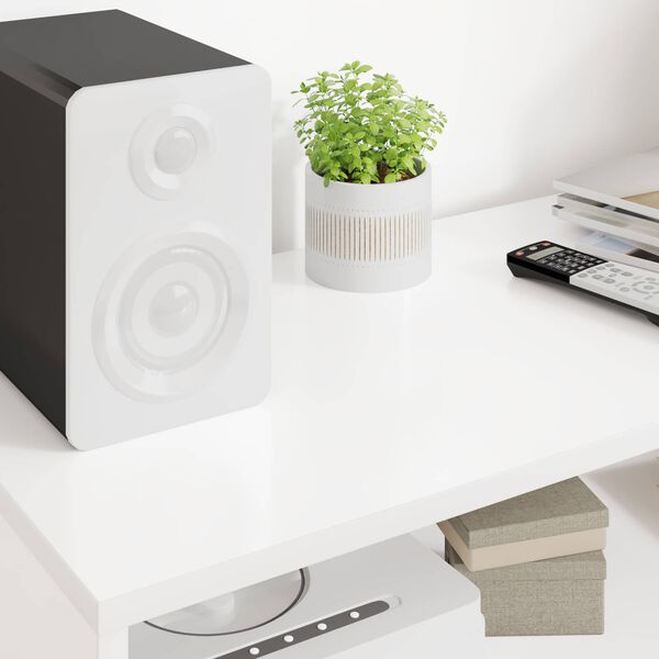 vidaXL ТВ шкаф Бяло 100 x 35 x 40 см Инженерно дърво