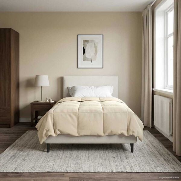 vidaXL Пълно годишно юрганче Патичено Крем 135 x 200 cm Микрофибър