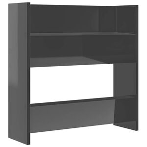vidaXL Шкафове за обувки 2 бр сив гланц 60x18x60 см инженерно дърво