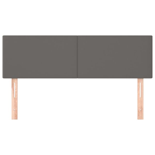vidaXL Горни табли за легло 2 бр сиви 72x5x78/88 см изкуствена кожа