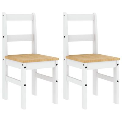 vidaXL Трапезни столове 2 бр "Panama" бели 40x46x90 см бор масив