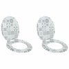 vidaXL Мека затваряща се тоалетна седалка 2 бр. 44 x 38 см ПДЧ
