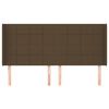 vidaXL Горна табла за легло с уши, тъмнокафява,163x16x118/128 см, плат