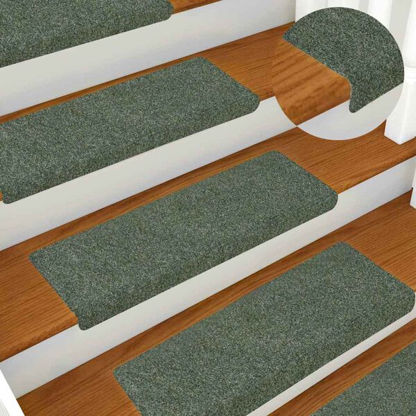 vidaXL Изтривалки за стълби, самозалепващи се, 30 бр., 65x21x4 см, зелени, с правоъгълен кант