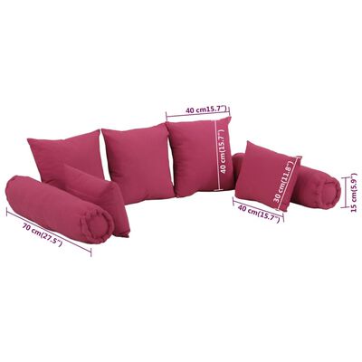 vidaXL Комплект декоративни възглавници от 7 части, розов, плат