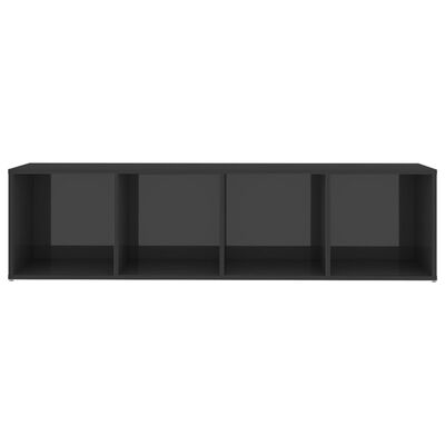 vidaXL ТВ шкафове, 3 бр, сив гланц, 142,5x35x36,5 см, ПДЧ