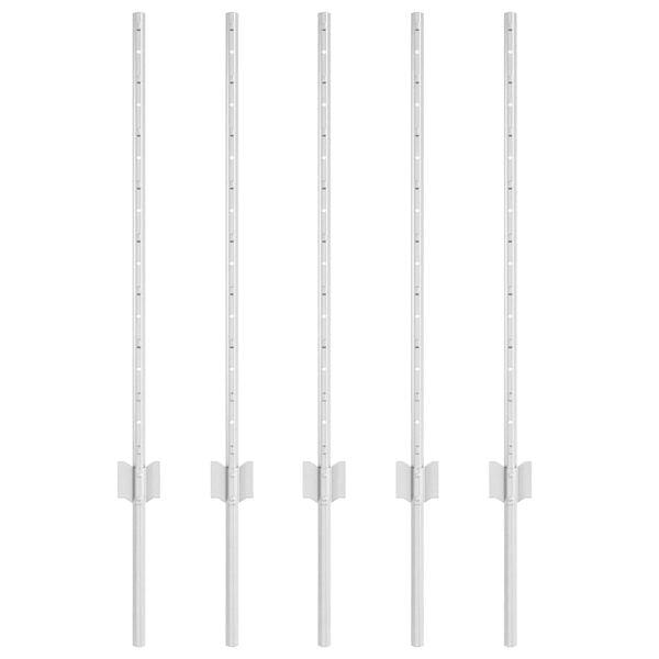 vidaXL Стълб за ограда. 5 pcs Сребрист 80 cm Стомана