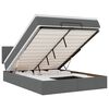 vidaXL Османска легло с матрак и LED, тъмносиво, 140x200 см, плат