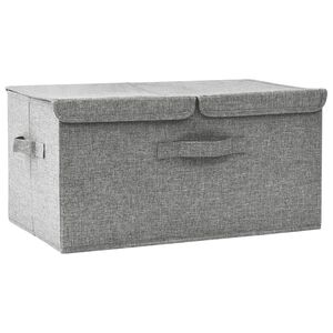vidaXL Кутия за съхранение, текстил, 50x30x25 см, сива
