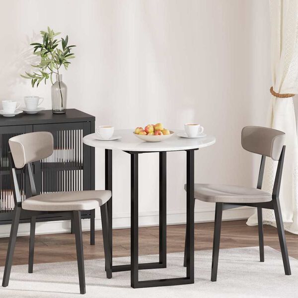 vidaXL Топ за маса Бяло Със Силен Гланц 70 x 70 x 1,5 cm