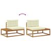 vidaXL Комплект дивани за открито 3 Брой Натурален и Крема