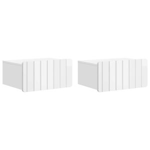 vidaXL Спален шкаф с монтаж на стена 2 pcs Бял гланц 49 x 34,5 x 24 см