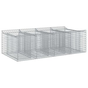 vidaXL Габиона повдигнато легло 2 бр. 200 x 100 x 60 см Сребристо