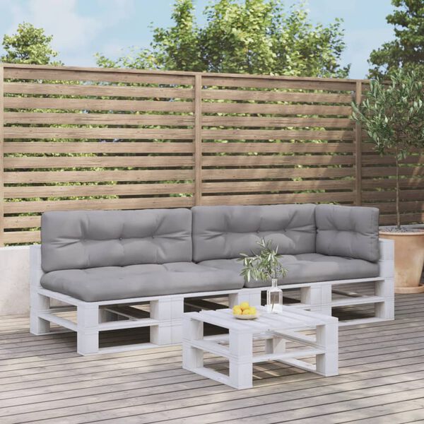 vidaXL Палетни възглавници, 5 бр, сиви, текстил