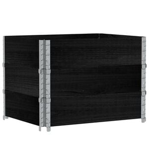 vidaXL Палетни страници, черно, 3 бр, 80x60 см, борова дървесина масив