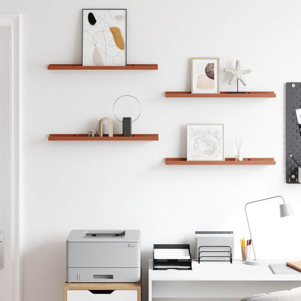 vidaXL Стенен рафт с рафт 4 pcs Червено 60 x 9 x 3 cm Инженерно дърво