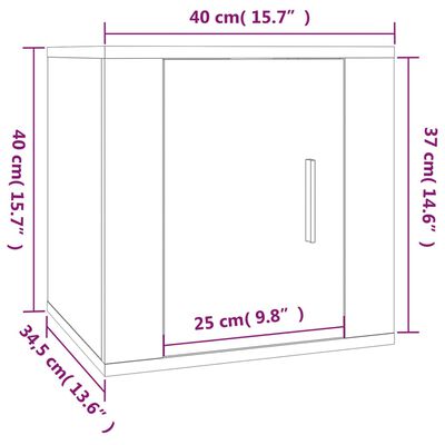 vidaXL ТВ шкаф за стенен монтаж, кафяв дъб, 40x34,5x40 см