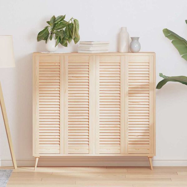 vidaXL Врати за шкафове с лустросан дизайн 4 бр. масивна дървесина бор