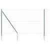 vidaXL Стълб за ограда. Зелен 25 x 1,6 м (50 мм мрежа) Стомана и PVC