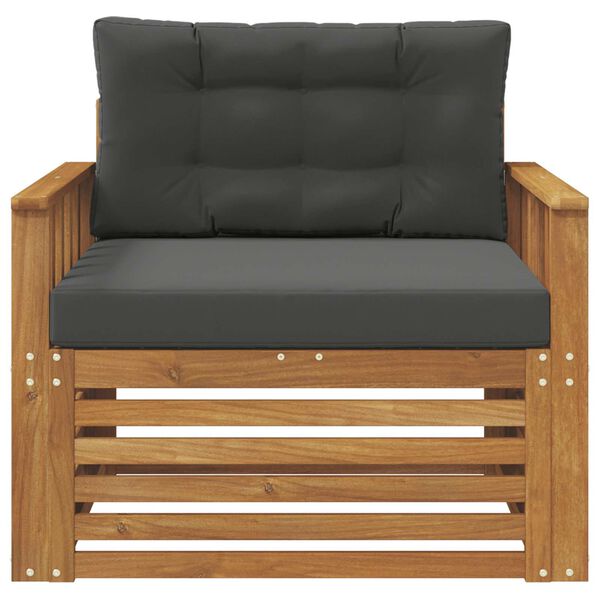 vidaXL Комплект дивани за открито Солидно акациево дърво и полиестер