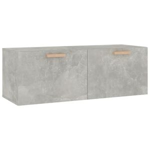 vidaXL Стенен шкаф, бетонно сив, 100x36,5x35 см, инженерно дърво