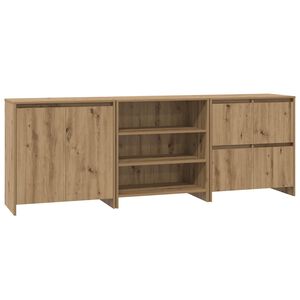 vidaXL Служебен шкаф 3 бр. Дъб 70 x 41 x 75 см Инженерна дървесина