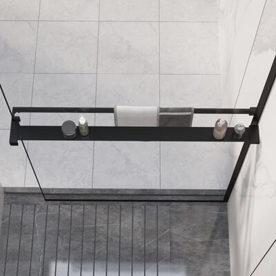 vidaXL Рафт за душ за стена за душ кабина черен 90 см алуминий