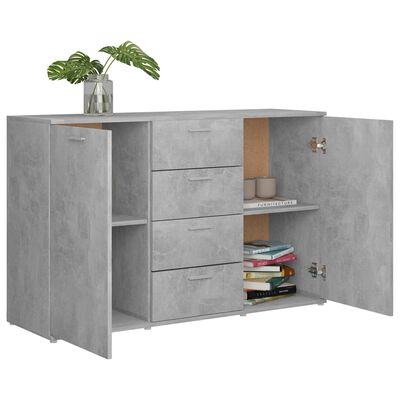 vidaXL Бюфет, бетонно сив, 120x35,5x75 см, ПДЧ