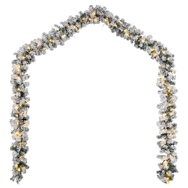 vidaXL Коледна гирлянда с LED светлини, зелена, 5 м, PVC